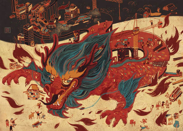 【 福布斯艺术榜—倪传婧 】来自中国香港的插画家Victo Ngai，原名Ngai Chuen Ching。其作品色彩与线条的应用极具个人风格，画面内容非常虚幻，就像是梦中的世界，是那样的扭曲，夸张与不可思议 ， 她是登上2014年福布斯艺术榜最年轻的插画师，她的插画作品被喻为“用东方的色彩展现了西方的哲学”，那年她25岁。