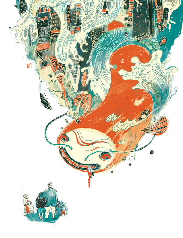 【 福布斯艺术榜—倪传婧 】来自中国香港的插画家Victo Ngai，原名Ngai Chuen Ching。其作品色彩与线条的应用极具个人风格，画面内容非常虚幻，就像是梦中的世界，是那样的扭曲，夸张与不可思议 ， 她是登上2014年福布斯艺术榜最年轻的插画师，她的插画作品被喻为“用东方的色彩展现了西方的哲学”，那年她25岁。