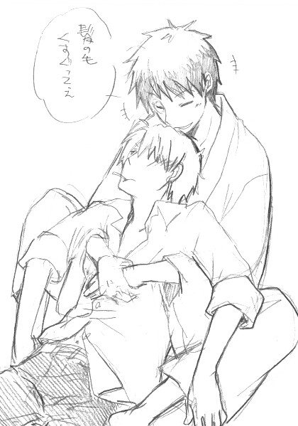 p站搬运无授权侵删致歉虫师化野银谷黑白铅笔线稿