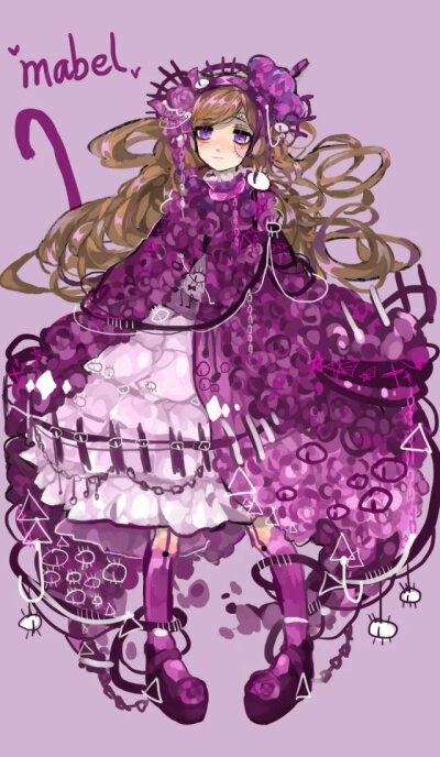 （套图）动漫 插画 人物 萝莉 洋服 洛丽塔 洋装 Lolita 紫 画师vita维他命。