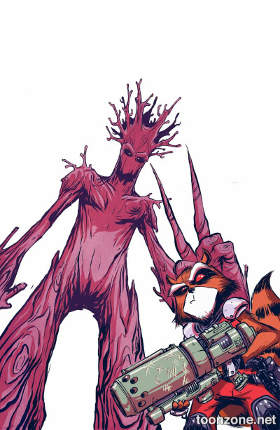 Rocket Raccoon and Groot by Skottie Young