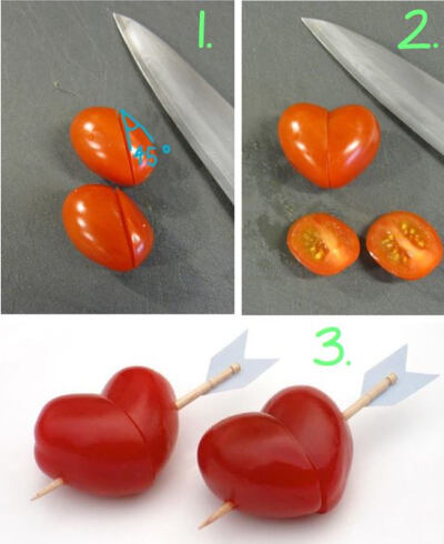 小番茄还能怎么切
变成爱心