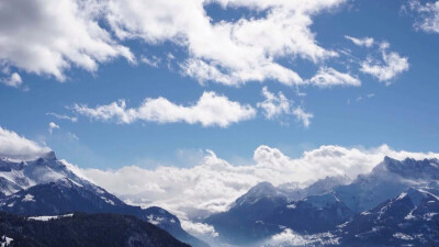 瑞士 日内瓦 雪山 实拍