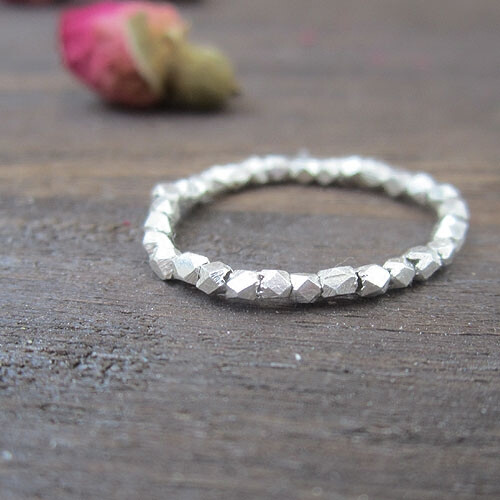 葵与茉莉 泰国手工银925纯银菱面戒指 百搭 简约