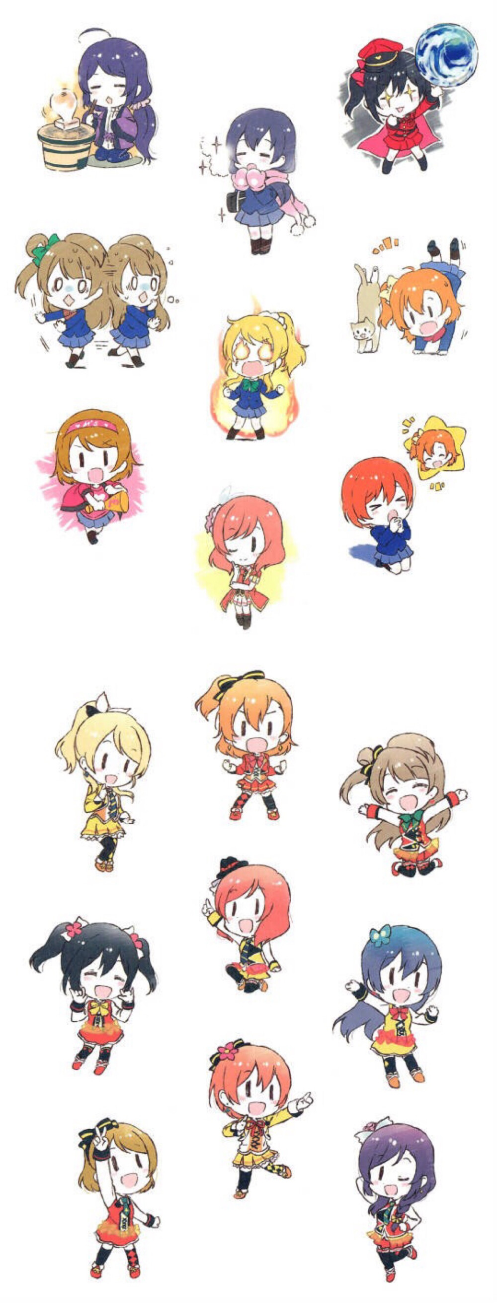 Love live; Lovelive; LoveLive;Love Live の东条希、矢泽妮可、西木野真姬、星空凛、小泉花阳、南小鸟、高阪穗乃果、田园海未&amp;amp;绚濑绘里；邪教；Q版萌萌哒～