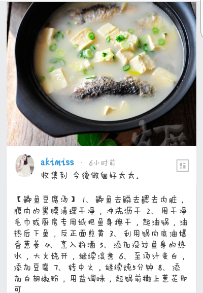 鲫鱼豆腐汤 曾经偷的收藏