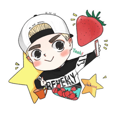 【图Cr:sina微博博主:bibiboo发射】手绘Q版王嘉尔jackson(如有不妥侵权请私聊)