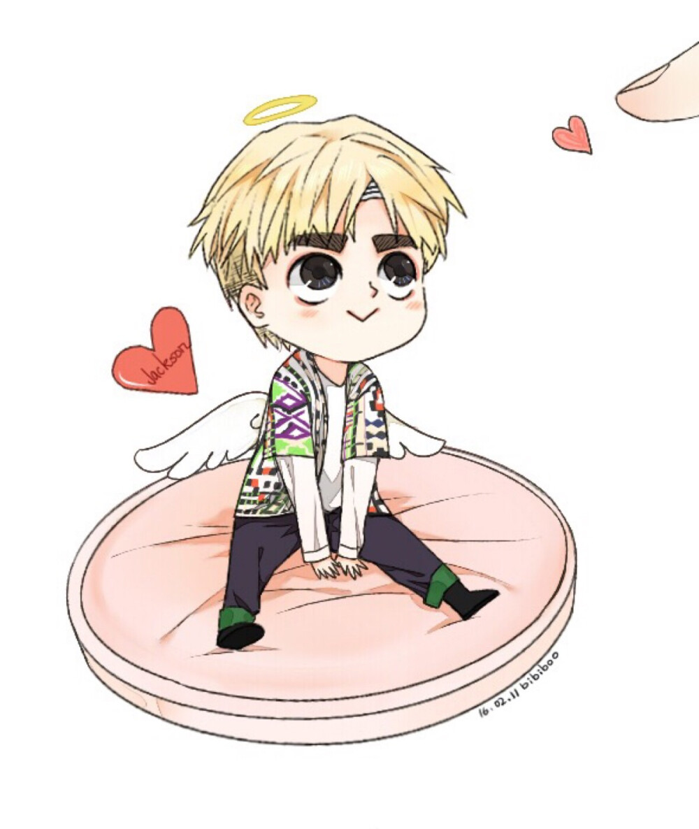 【图Cr:sina微博博主:bibiboo发射】手绘Q版王嘉尔jackson(如有不妥侵权请私聊)