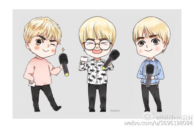 【图Cr:sina微博博主:bibiboo发射】手绘Q版王嘉尔jackson(如有不妥侵权请私聊)