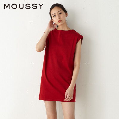 MOUSSY 甜美时尚短袖直筒长裙 0108SQ800110