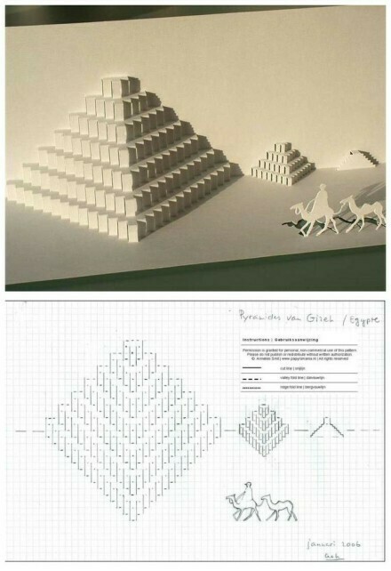 首先打印出来，然后将实线刻出，虚线保留，之后调整出立体感