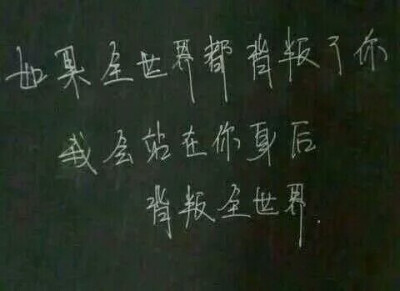 如果全世界都背叛了你，我会站在你身后，背叛全世界。——《龙族》