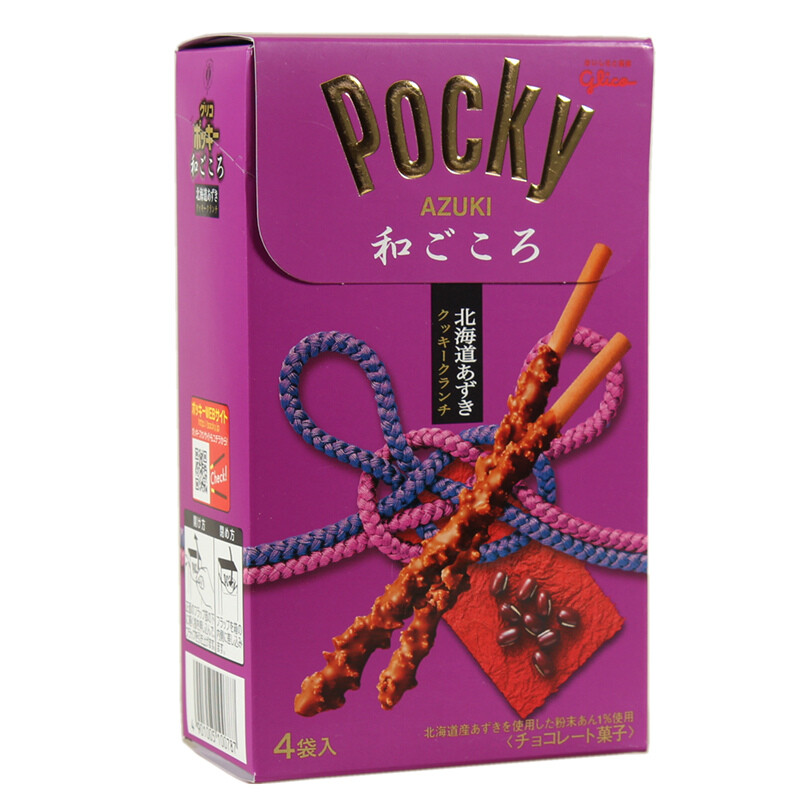 日本 固力果glico Pocky百奇 北海道红豆巧克力饼干棒84.4g4袋