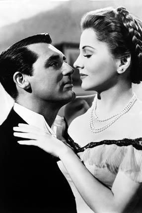 "Suspicion" Cary Grant & Joan Fontaine, director Alfred Hitchcock. 1941 RKO a mystery comedy thriller.