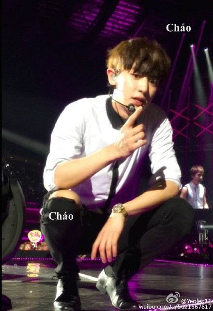 朴灿烈 160109 EXO'luXion in Singapore via：@Chao9294