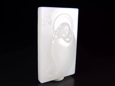 【泰紫工坊】佛
52*30*9mm，32克，和田玉老坑青海料，笑佛神态憨态可掬，欢乐开怀……weixin：taizigongfang