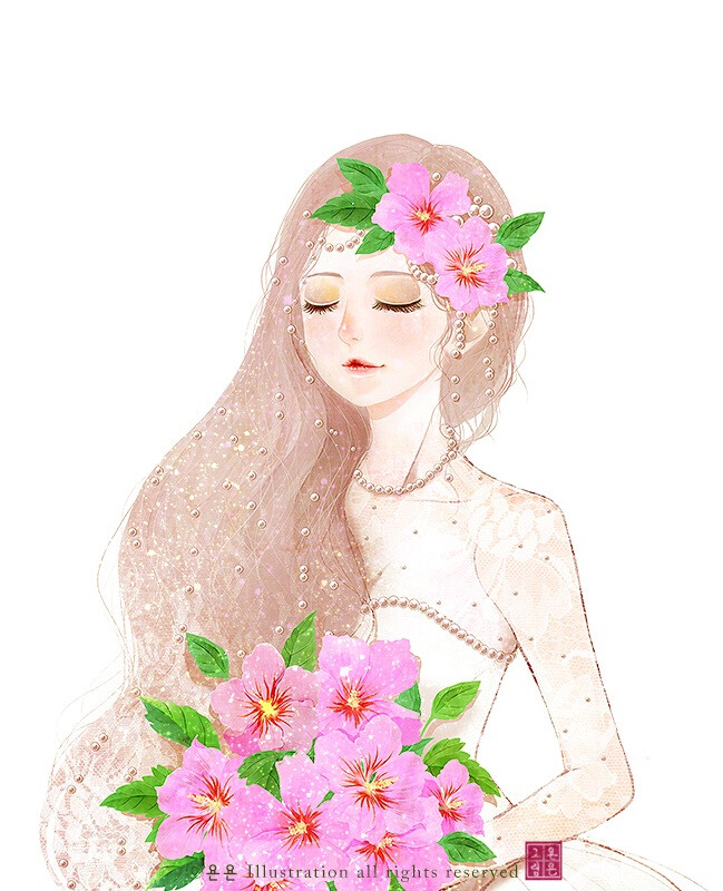 木槿花 少女 ~ 画师욘욘(Y_Yeon)插画作品