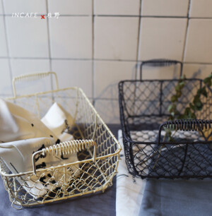 INCAFE | 复古收纳铁艺篮 杂货篮子 日本杂货篮 水果篮