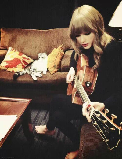 Taylor，guitar and her Meredith =^•ω•^=