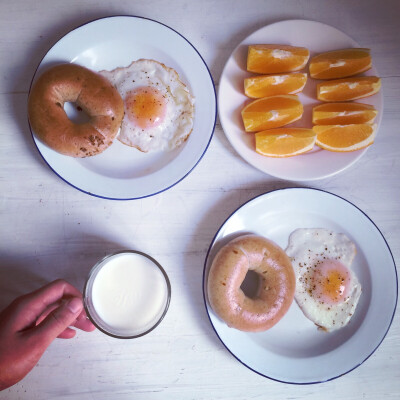 brunch～全麦核桃bagel