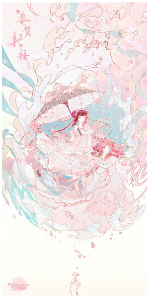 手绘、古风、水墨、人物、插画、封面、场景