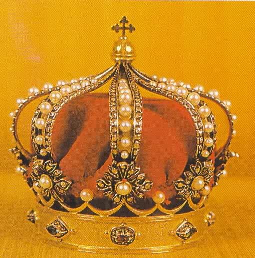 西班牙的小皇冠(大概是十九c;金或银镀金,珍珠,钻石,宝石)