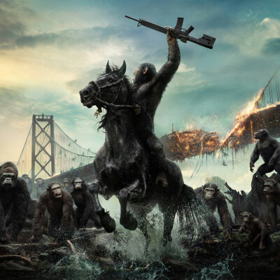 《猩球崛起2:黎明之战》电影海报