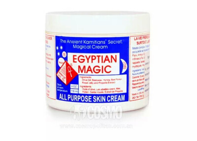 Egyptian Magic Cream埃及魔法膏面霜
价格：约¥398/118ml
完全的纯天然配方，滋养肌肤还有超强力的修复功效，连超级敏感皮肤和湿疹痘皮都可以使用。