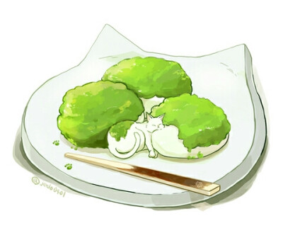 【侵删】抹茶味饼干| 白地図 p站_id=47273374 #pixiv食堂#插画#手绘#原创#二次元#萌物#猫咪#