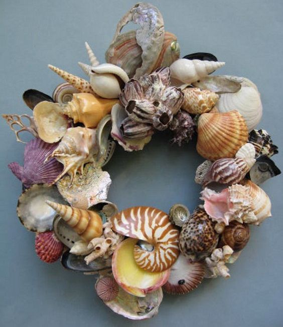 Colorful Shell Wreath (SW35). $90.00, via Etsy