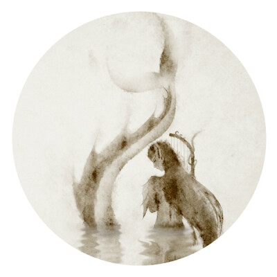 南海之外有鲛人，水居如鱼，不废织绩。其眼泣，则能出珠。——《搜神记》 古风 石家小鬼绘