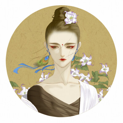  涂鸦王国 插画 人物 森系 手绘 唯美 意境 壁纸 背景 花 原创 森系 唯美 花样少女