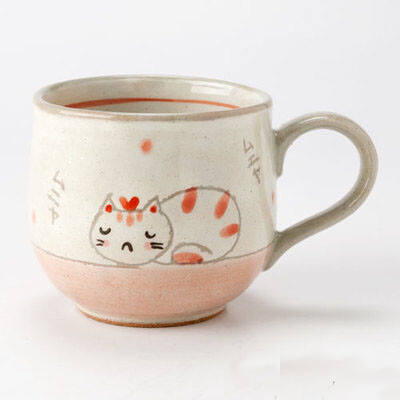 猫部屋 职人手作 陶器の質感 昼寝 猫 杯子 ムニャ猫
