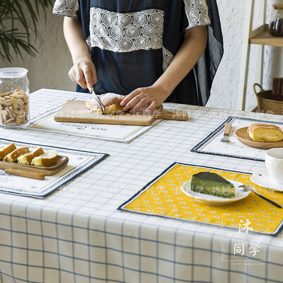 法式甜点餐垫碎花棉麻西餐垫清新隔热垫蛋糕拍照道具欧式碗垫手作