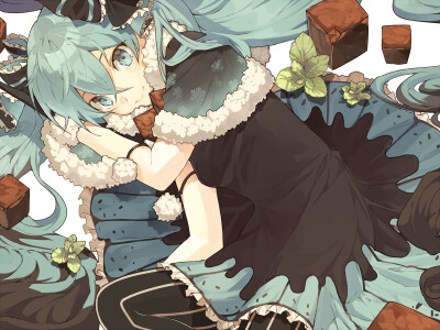 【id=53515948[设定集LOG]p1 画师:pig ggul 标题：MikuChoco】*chocomiku本家*初音未来，miku choco，巧克力初音，VOCALOID，P站，少女