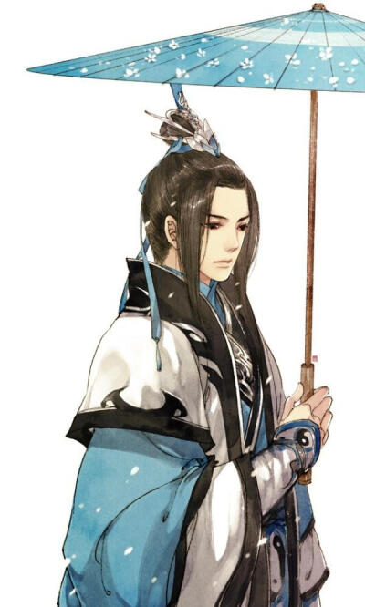 公子道然，一袭青衣。