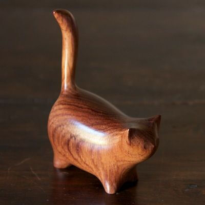 "Martha Cat", wood carving by Perry Lancaster: