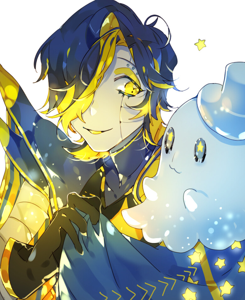 Pixiv ID: 55337127 画师: piyo/ピヨ 蓝色 温柔