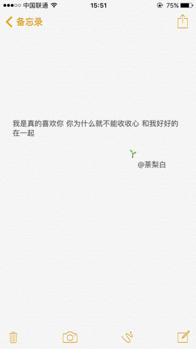 备忘录文字。我是真的喜欢你 你为什么就不能收收心 和我好好的在一起