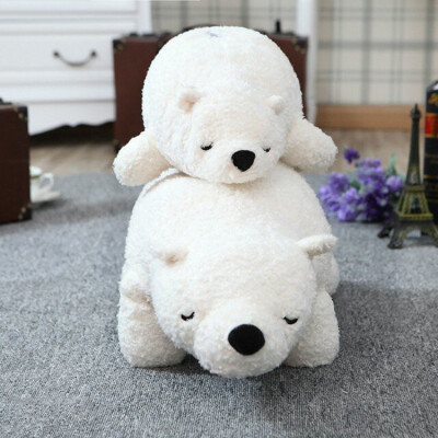 日本原单 三只白熊抱枕 柔软的北极熊毛绒玩偶 北极熊公仔 送女生