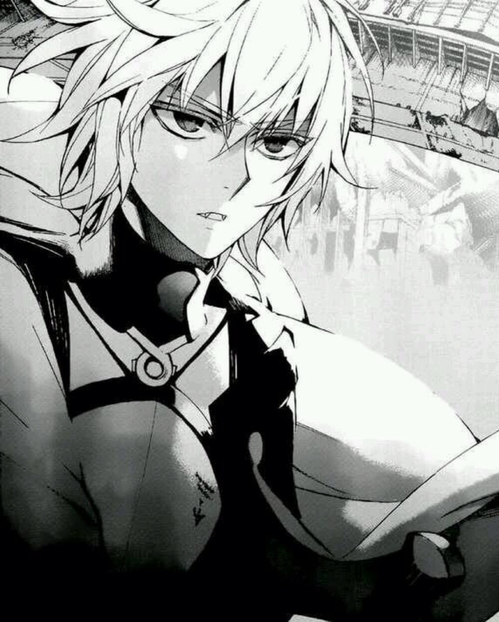 终结的炽天使百夜米迦尔黑白线稿