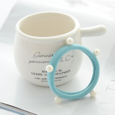 韩国进口 发饰头饰时尚甜美亮彩发绳珍珠糖果色马尾发圈