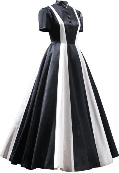 巴黎世家Esencial黑色和象牙色绸缎晚礼服,1939
