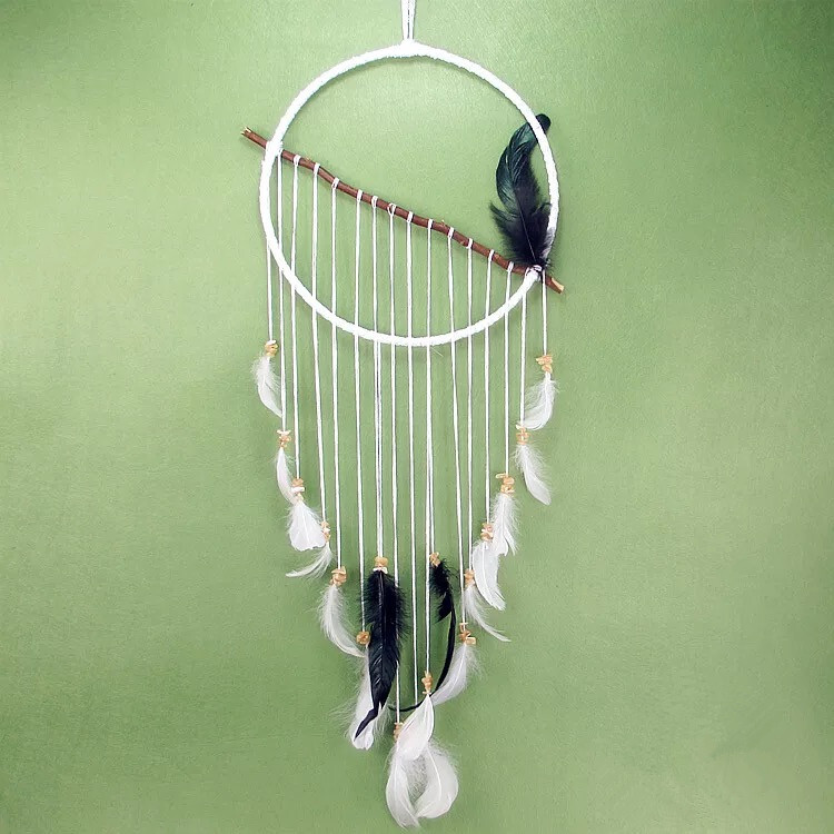 捕梦网，北美印地安人有个美丽的传说，相信挂在窗前的捕梦网，会带美梦穿过网中间的小孔，顺着羽毛降落在沉睡者的梦里，而恶梦会被困在网中然后随着清晨的第一缕阳光消失。这个符咒，可以佑护人们不被梦魇困扰，夜夜有美梦陪伴。