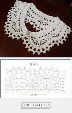 Crochet lace collar with chart