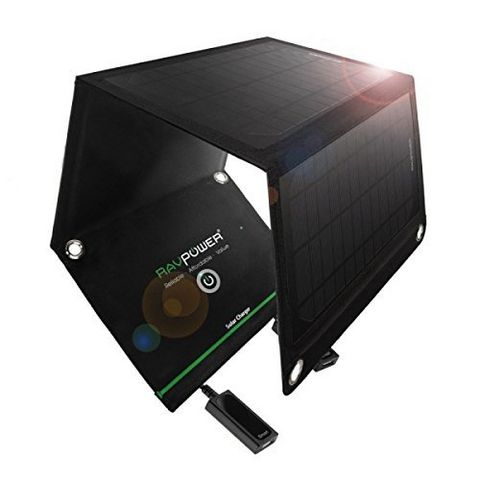 【RAVPower 15W Solar Charger 双USB口15瓦太阳能充电器】便携可折叠双USB太阳能充电系统，哪怕没有人烟，没有电源接入的地方都能充电的充电器。