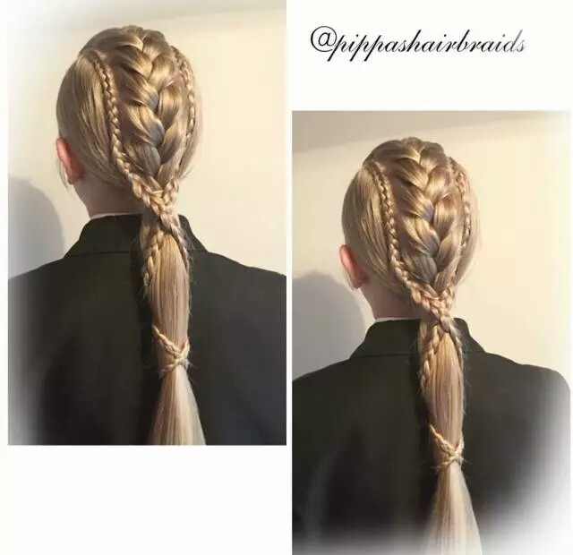 有个女儿就给她这么编发，美要美到头发。