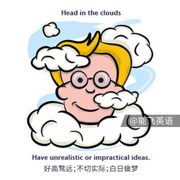 【English Idioms: The Weather 关于天气的英语习语】head in the clouds 好高骛远、不切实际、白日做梦