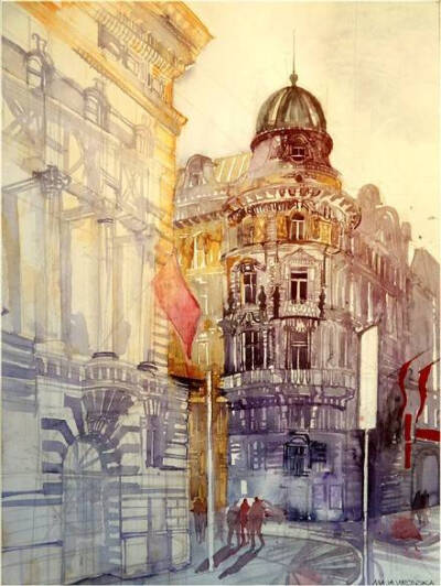 水彩 各地标志性建筑