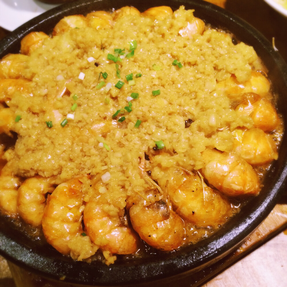 铁板蒜蓉虾